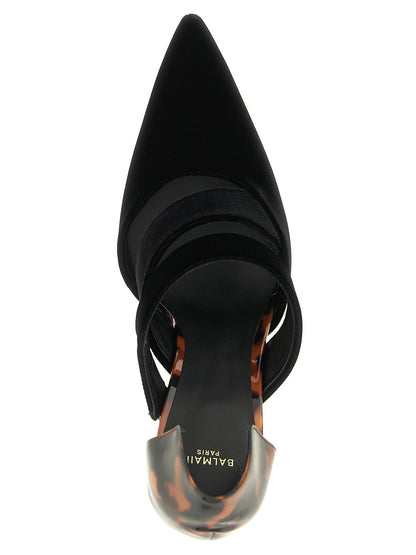 Balmain Black Viscose High Heel Pumps