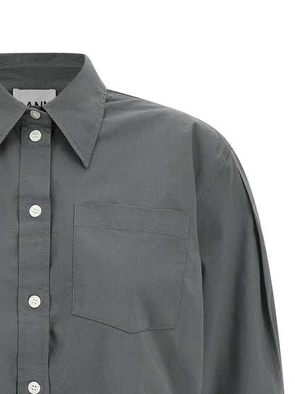 Ganni Gray Cotton Blouse