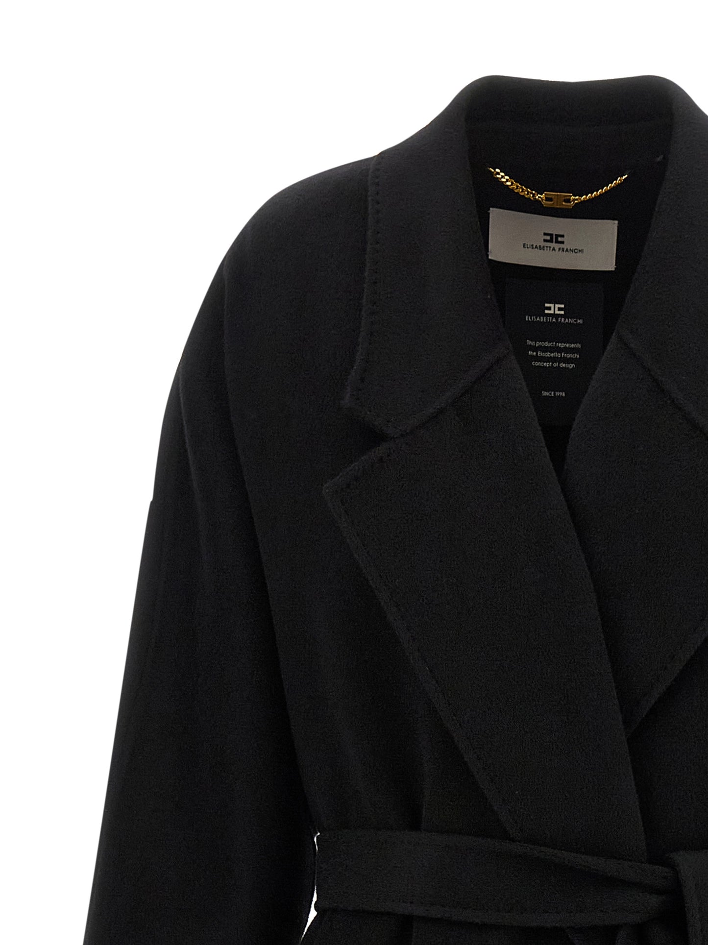 Elisabetta Franchi Black Wool Coat