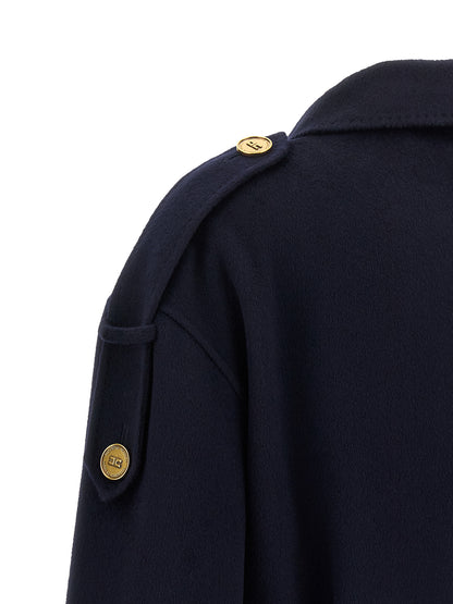Elisabetta Franchi Blue Wool Coat