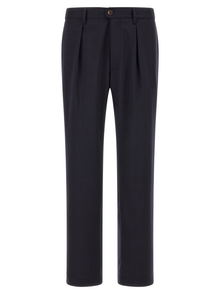 Incotex Blue Polyester Dress Pants