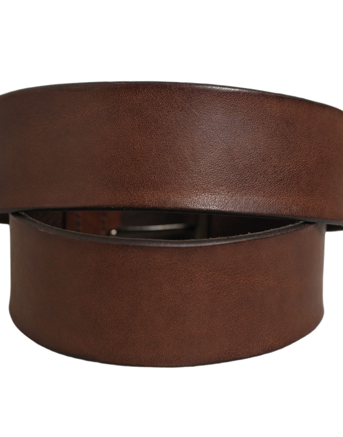 Dolce & Gabbana Belt Brown Leather Double Prong Metal Buckle