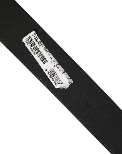 Dolce & Gabbana Black Leather Anchor Logo Metal Buckle Belt