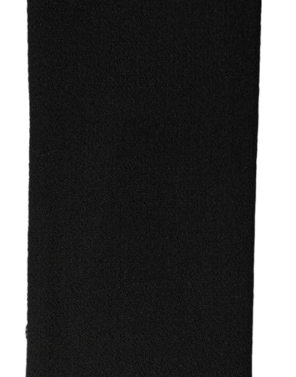 Dolce & Gabbana Men Black Wool Knitted Fringed Foulard Scarf