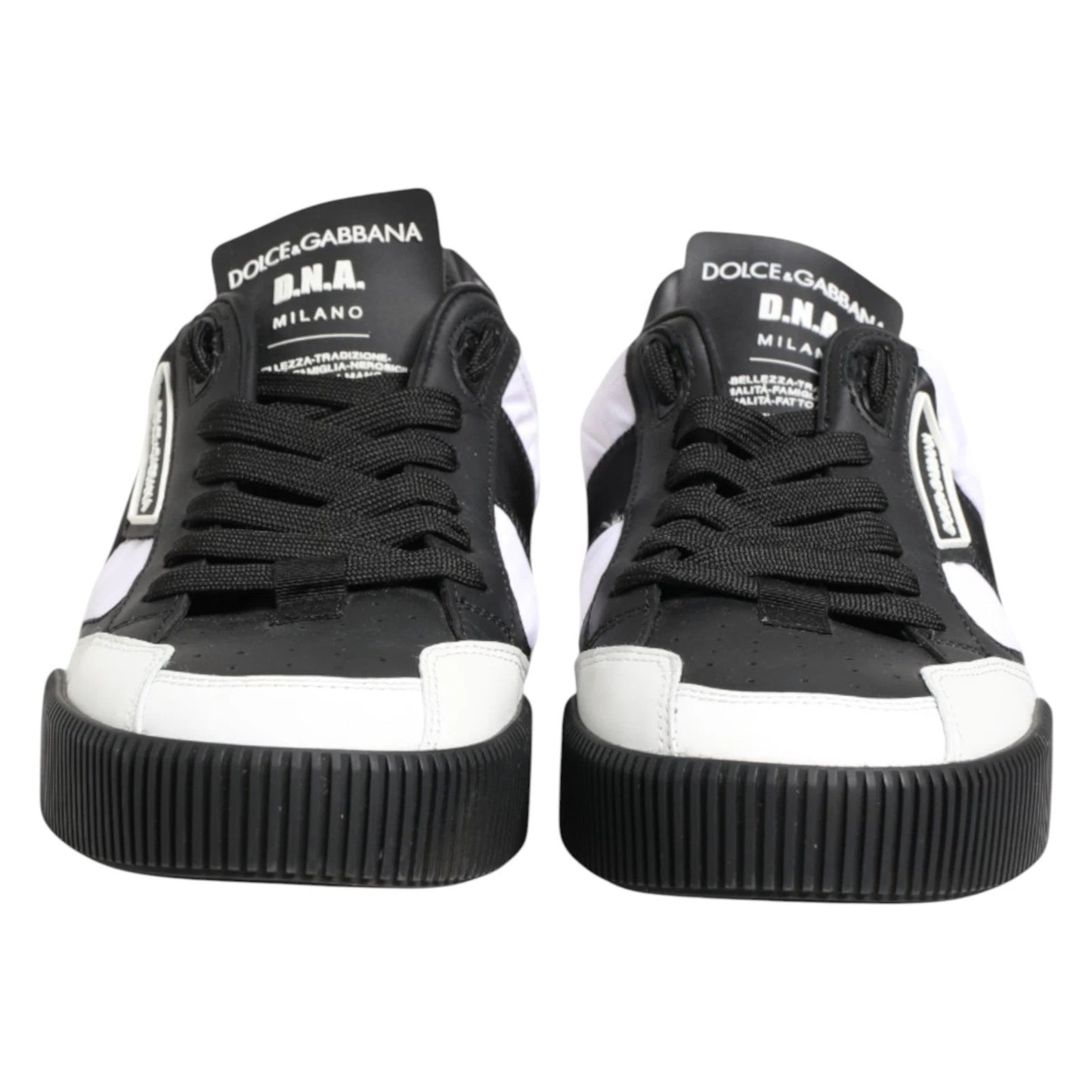 Dolce & Gabbana Black White MIAMI Low Top Men Sneakers Shoes