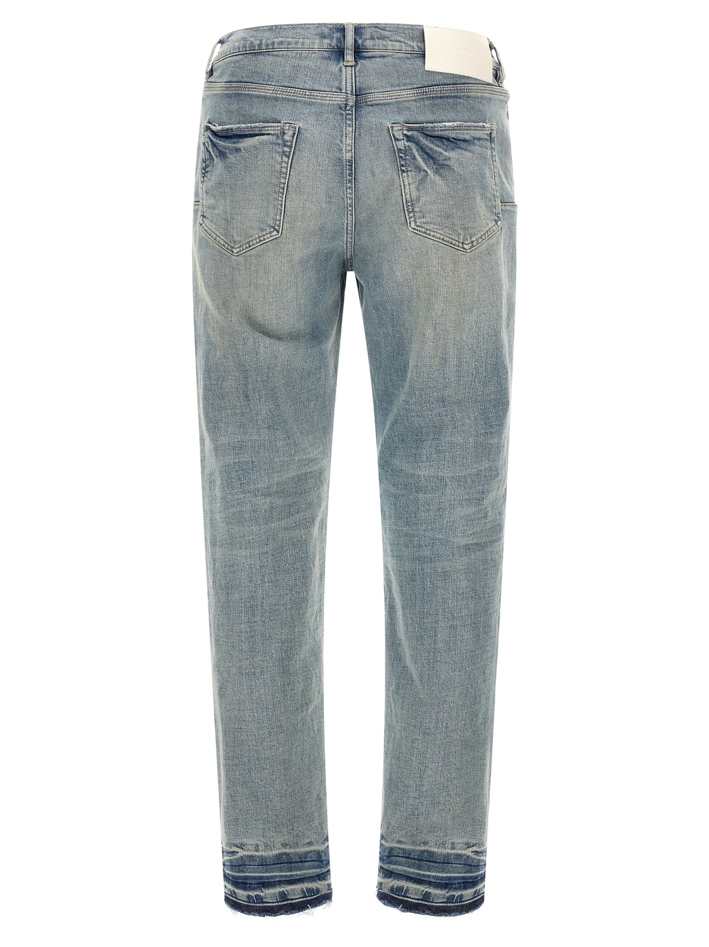 PURPLE Blue Cotton Tapered Jeans