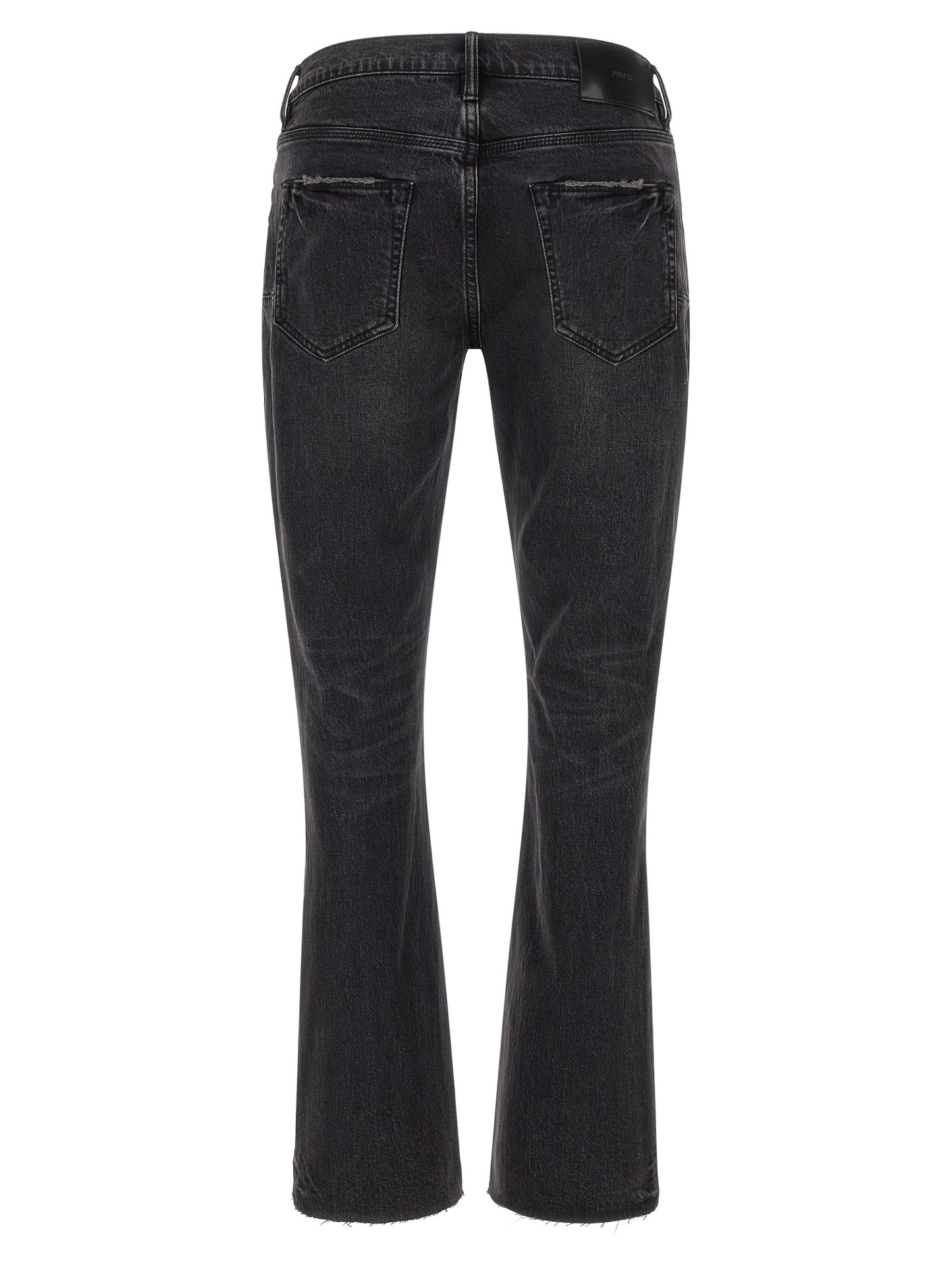 PURPLE Black Cotton Flared Jeans