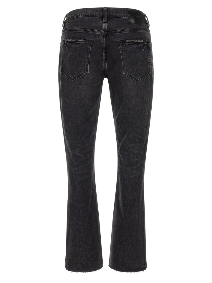 PURPLE Black Cotton Flared Jeans