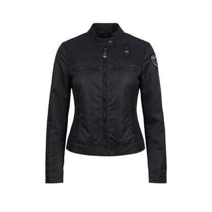 Blauer Black Polyamide Biker Jacket