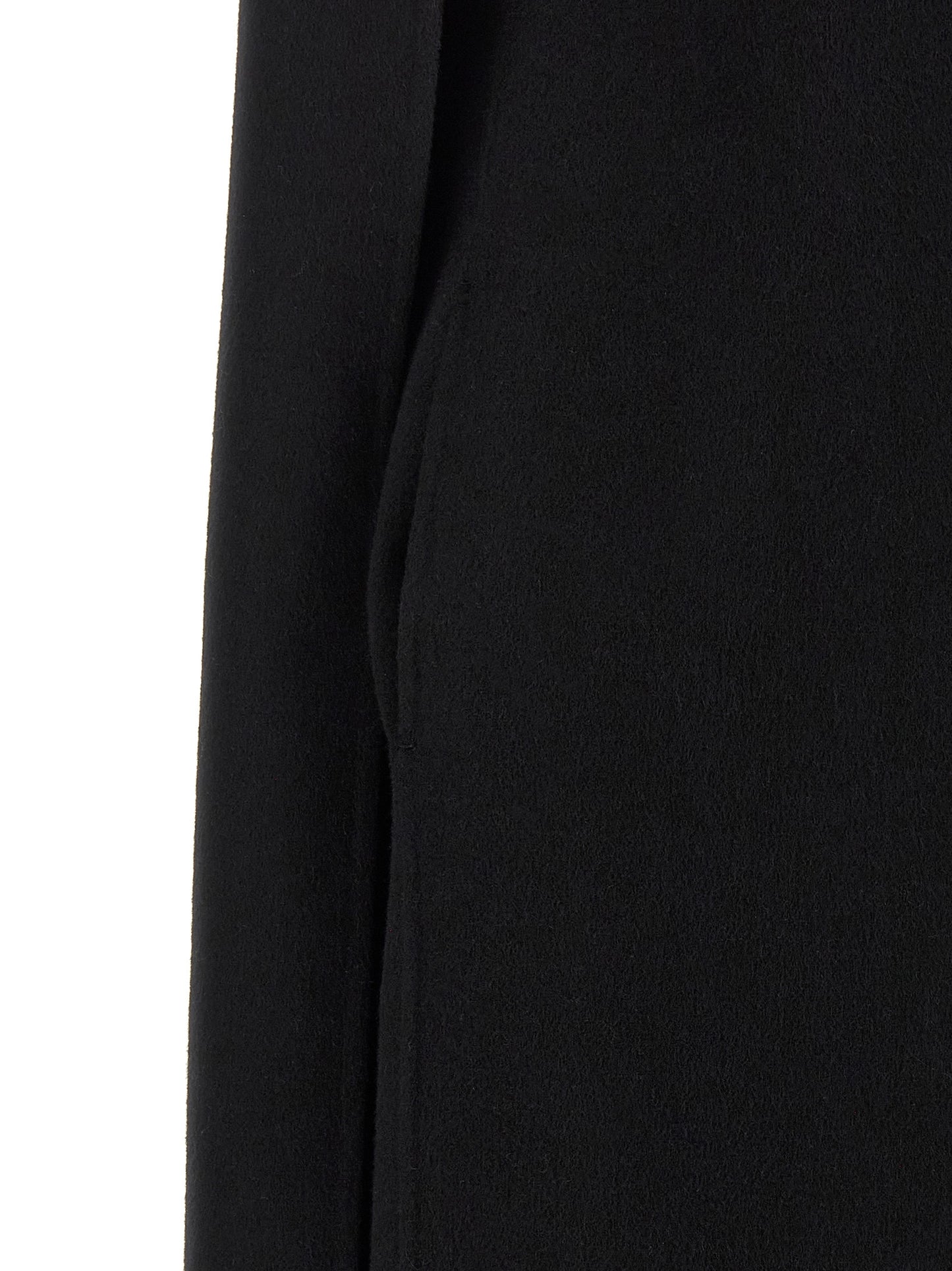 Khaite Black Virgin Wool Midi Dress