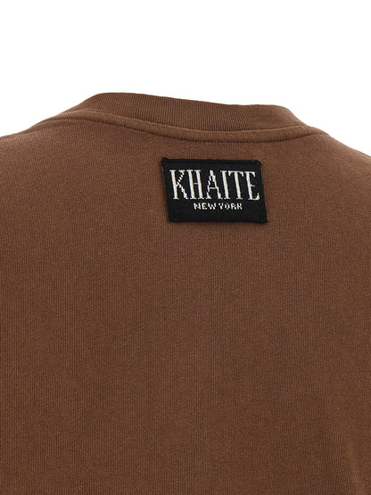 Khaite Brown Cotton T-Shirt