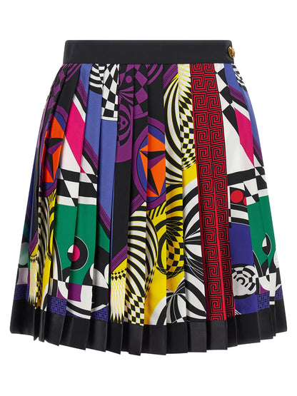 Versace Multicolor Silk Long Skirt
