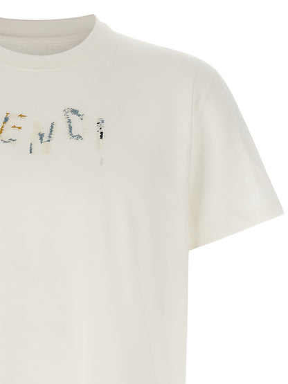 Fendi White Cotton T-Shirt