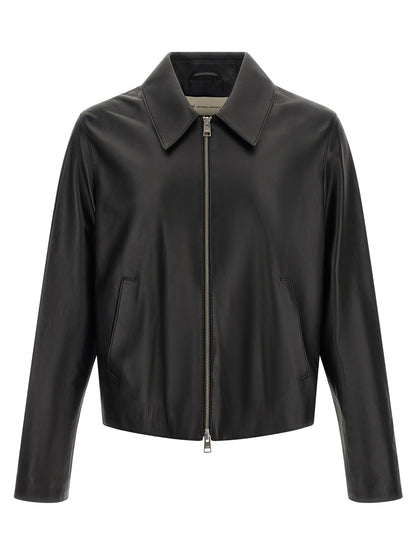 Ami Paris Black Lamb Leather Leather Jacket