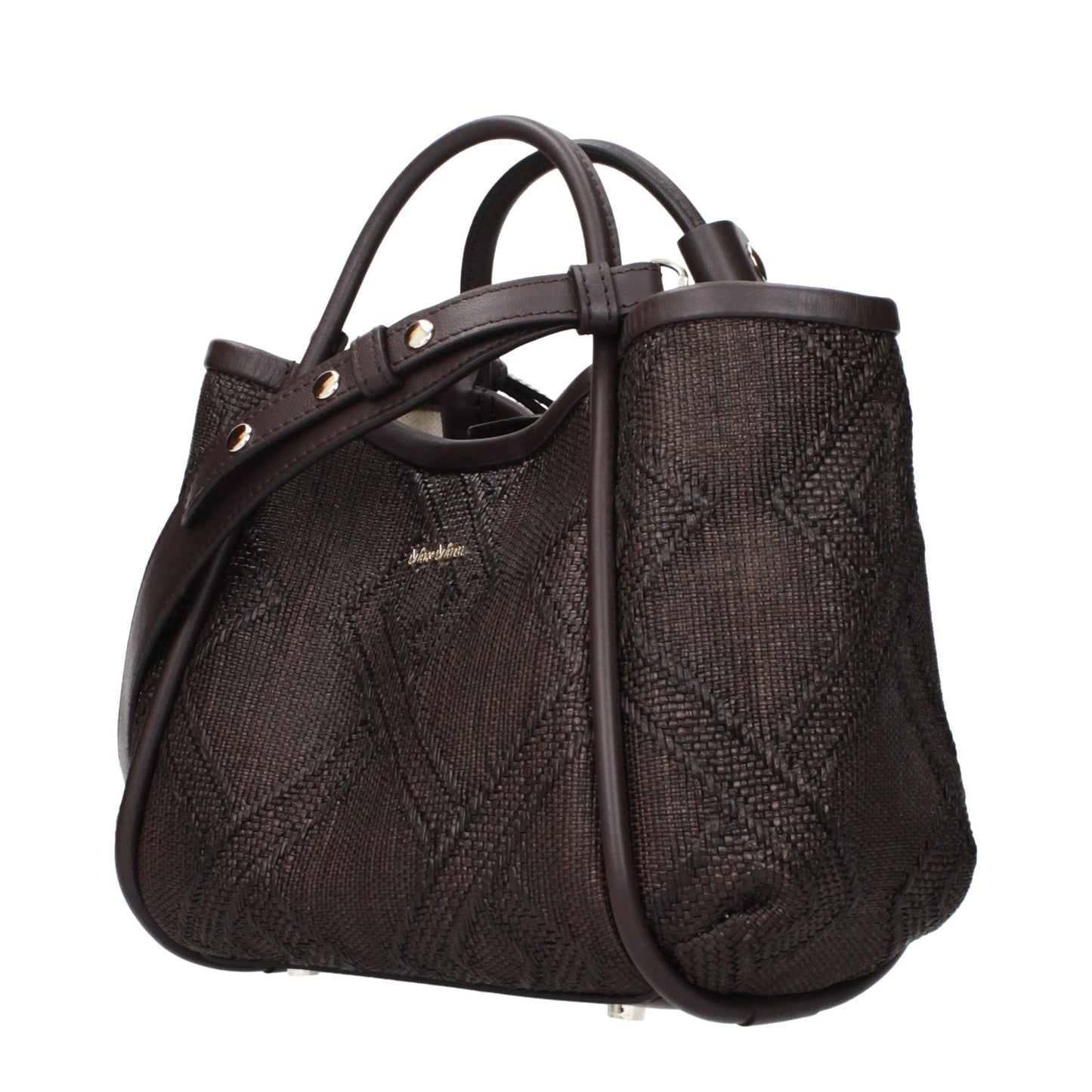 Max Mara Brown Raffia Handbag