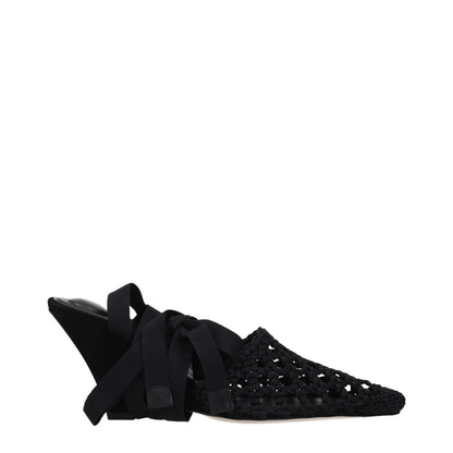 Jacquemus Black Fabric Strap-On Sandals
