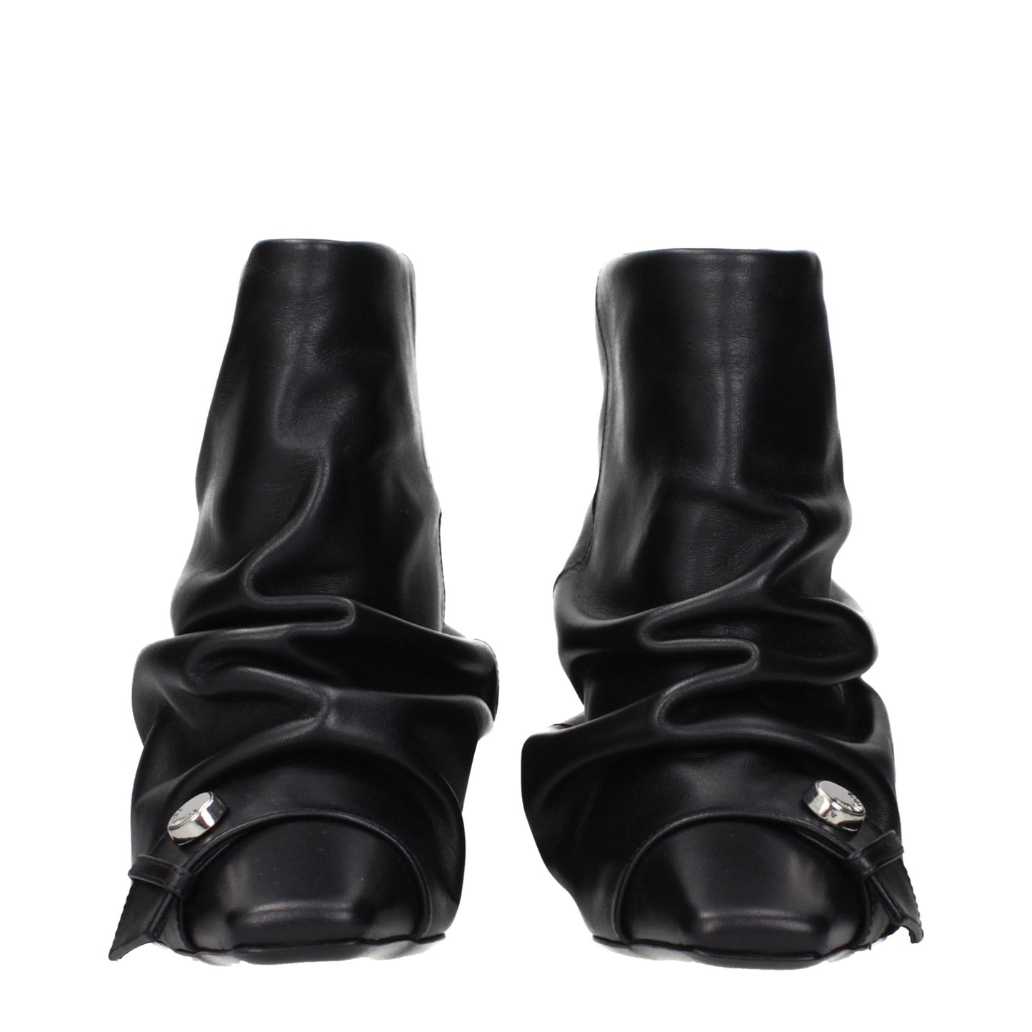 The Attico Black Leather Ankle Boots