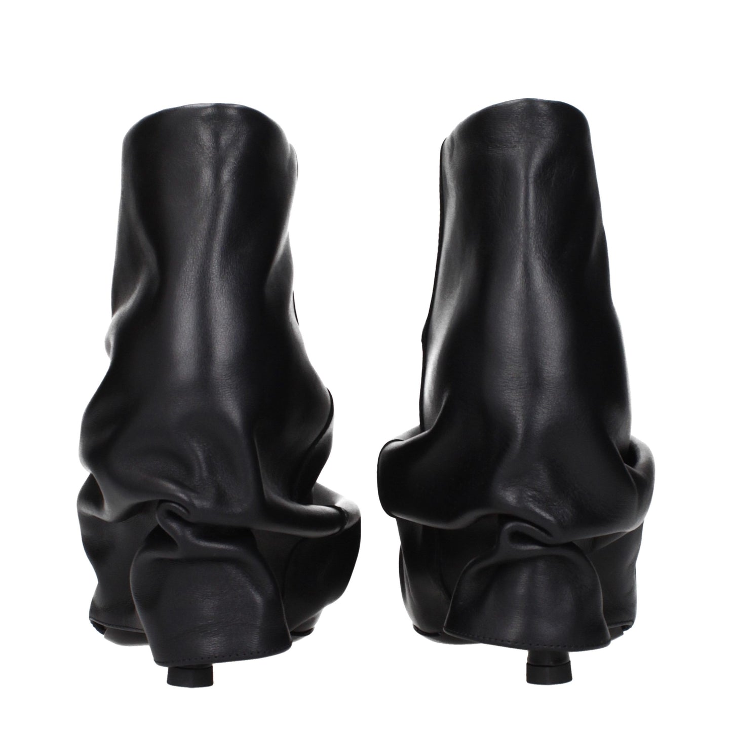 The Attico Black Leather Ankle Boots