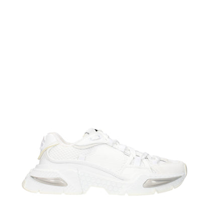 Dolce & Gabbana White Fabric Athletic Sneakers