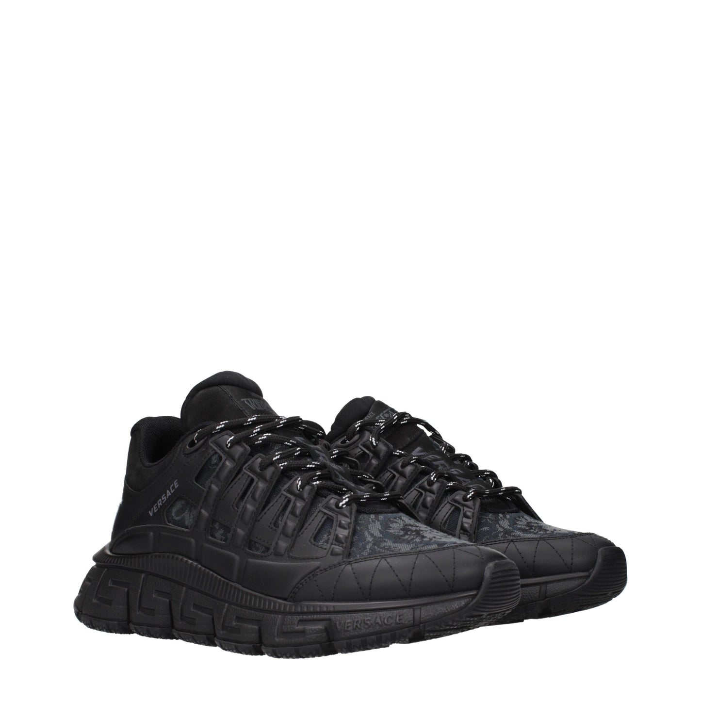 Versace Black Fabric Athletic Sneakers