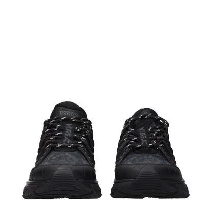 Versace Black Fabric Athletic Sneakers
