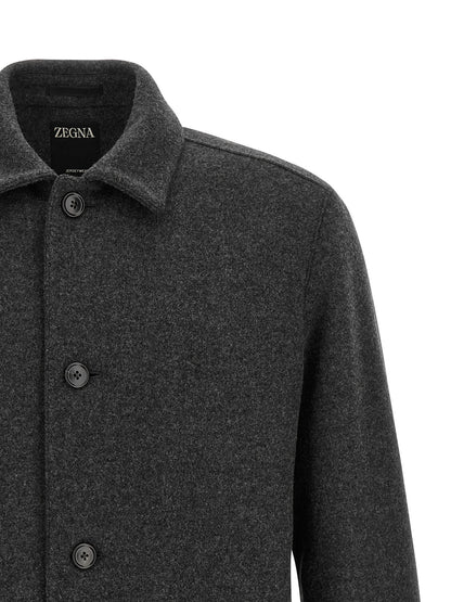 ZEGNA Gray Wool Blouse