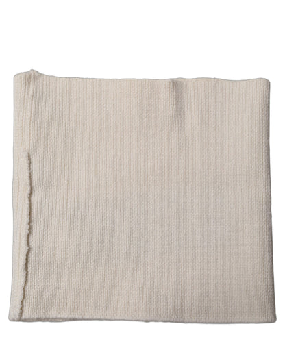 Dolce & Gabbana Men White Polyester Knitted Neck Warmer Scarf