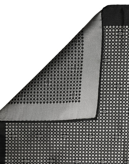 Dolce & Gabbana Black White Patterned Pocket Square Scarf