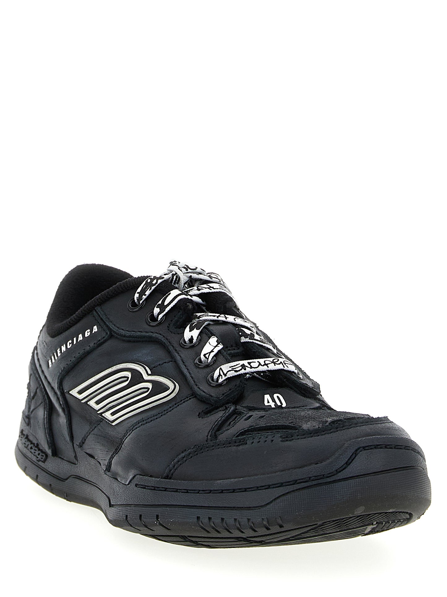 Balenciaga Black Calfskin Athletic Sneakers