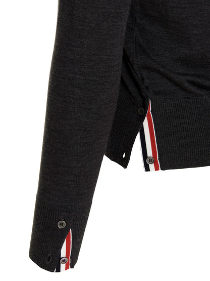 Thom Browne Gray Merino Wool Cardigan