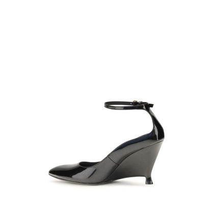 PINKO Black Calf Leather Bos Taurus Platform Pumps