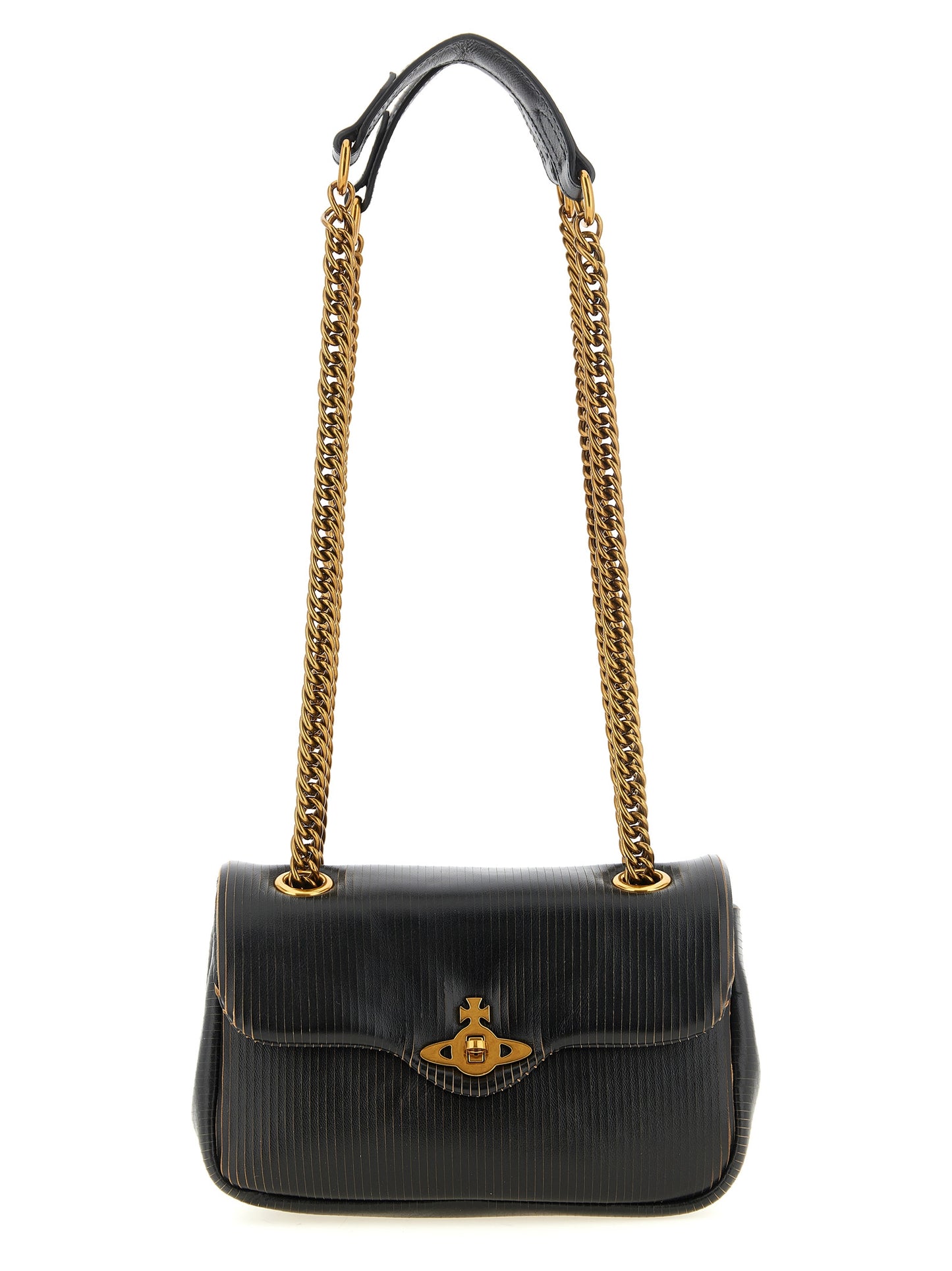 Vivienne Westwood Black Calfskin Shoulder Bag
