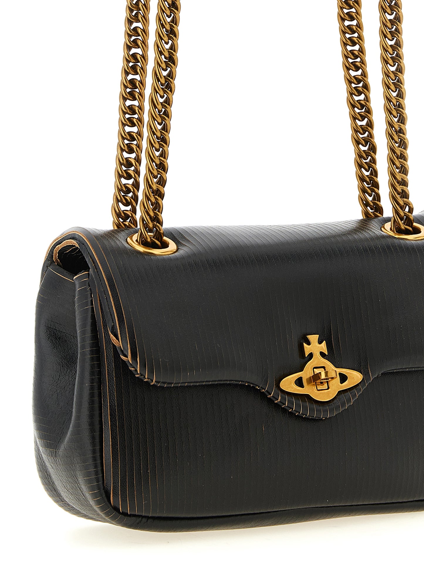 Vivienne Westwood Black Calfskin Shoulder Bag