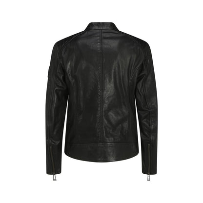 Belstaff Black Lamb Ovis Aries Leather Jacket