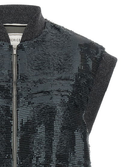 Peserico Gray Polyester Sleeveless Jacket
