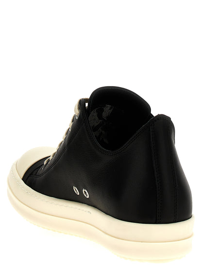 Rick Owens Bicolor Calfskin Low Top Sneakers