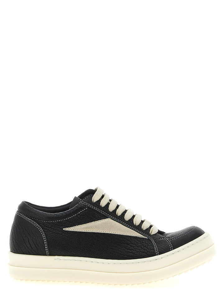 Rick Owens Bicolor Lamb Leather Low Top Sneakers