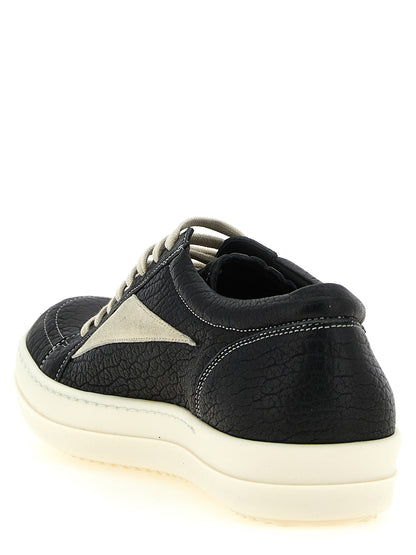 Rick Owens Bicolor Lamb Leather Low Top Sneakers
