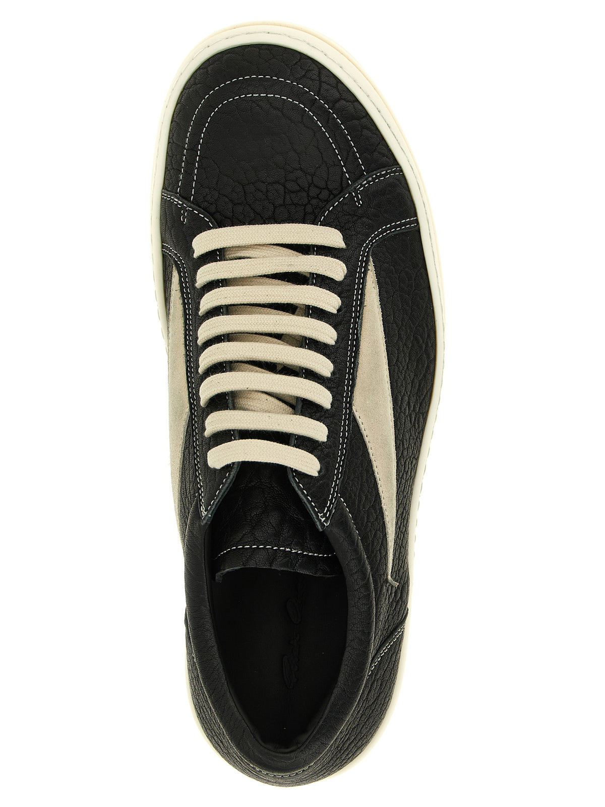 Rick Owens Bicolor Lamb Leather Low Top Sneakers