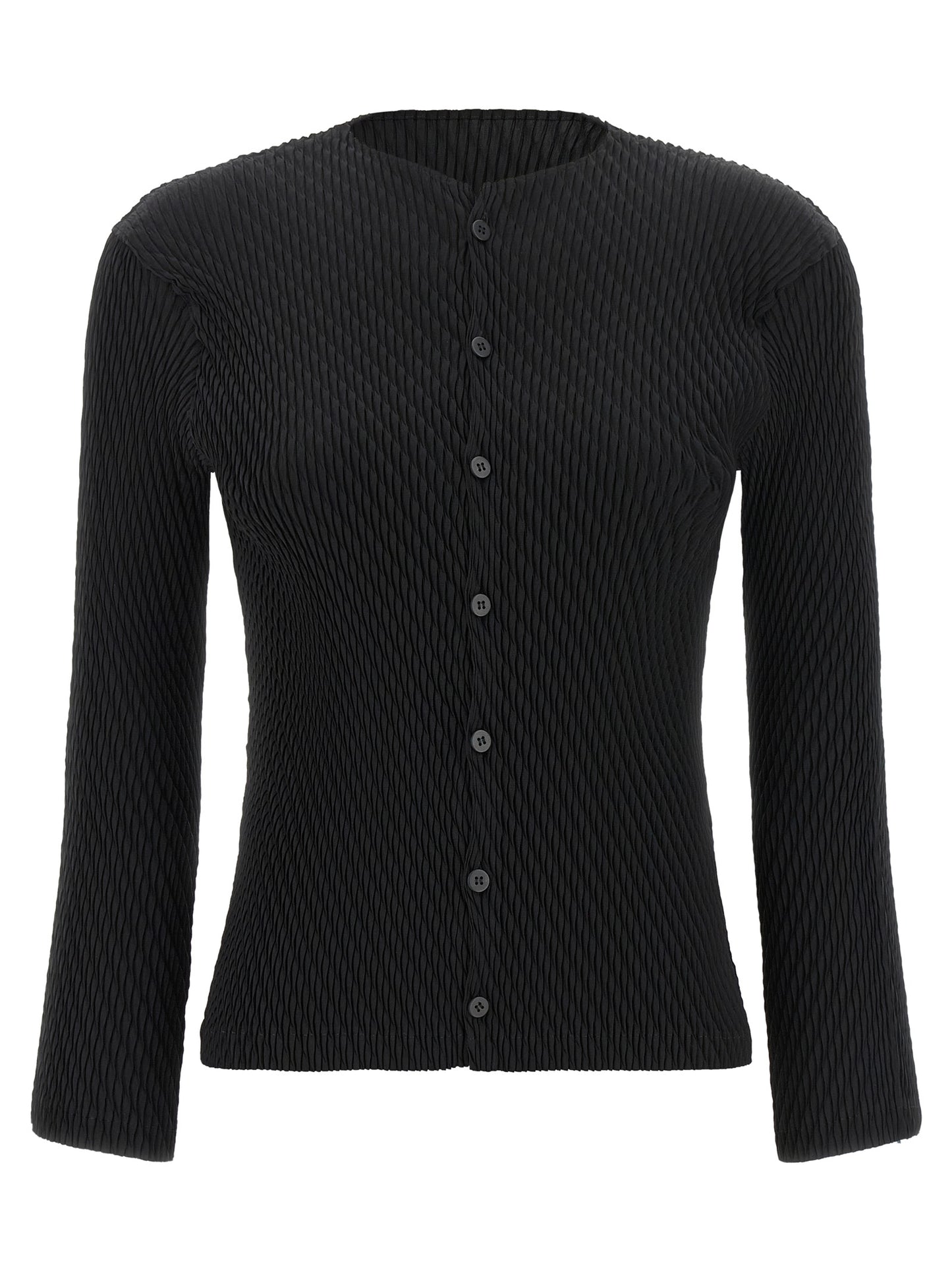 Issey Miyake Black Polyester Cardigan
