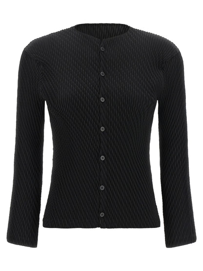 Issey Miyake Black Polyester Cardigan