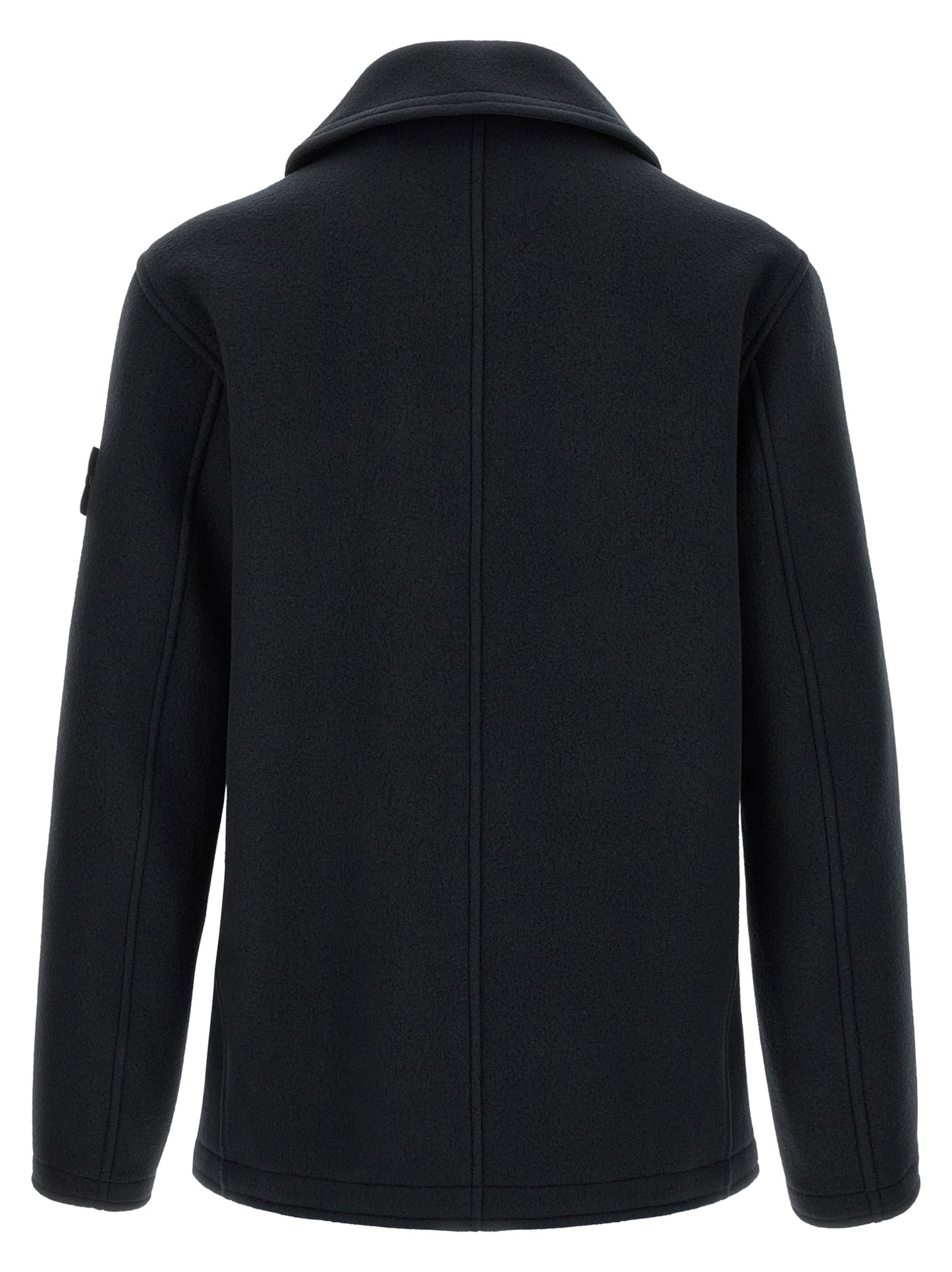 Stone Island Blue Cotton Coat