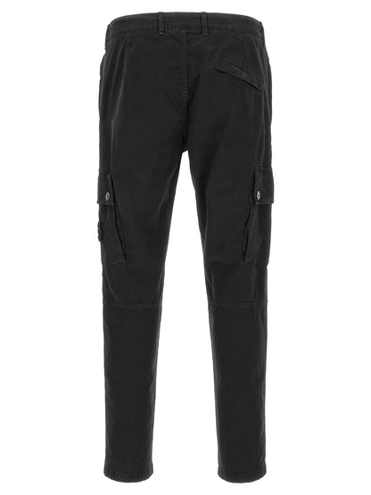 Stone Island Black Cotton Cargo Pants