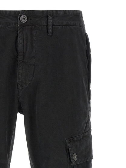 Stone Island Black Cotton Cargo Pants