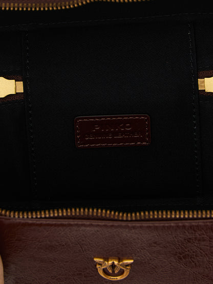 PINKO Bordeaux Calfskin Crossbody Bag