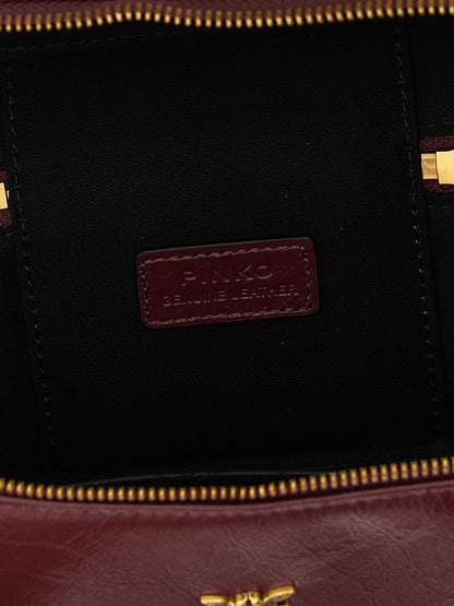 PINKO Bordeaux Calfskin Crossbody Bag