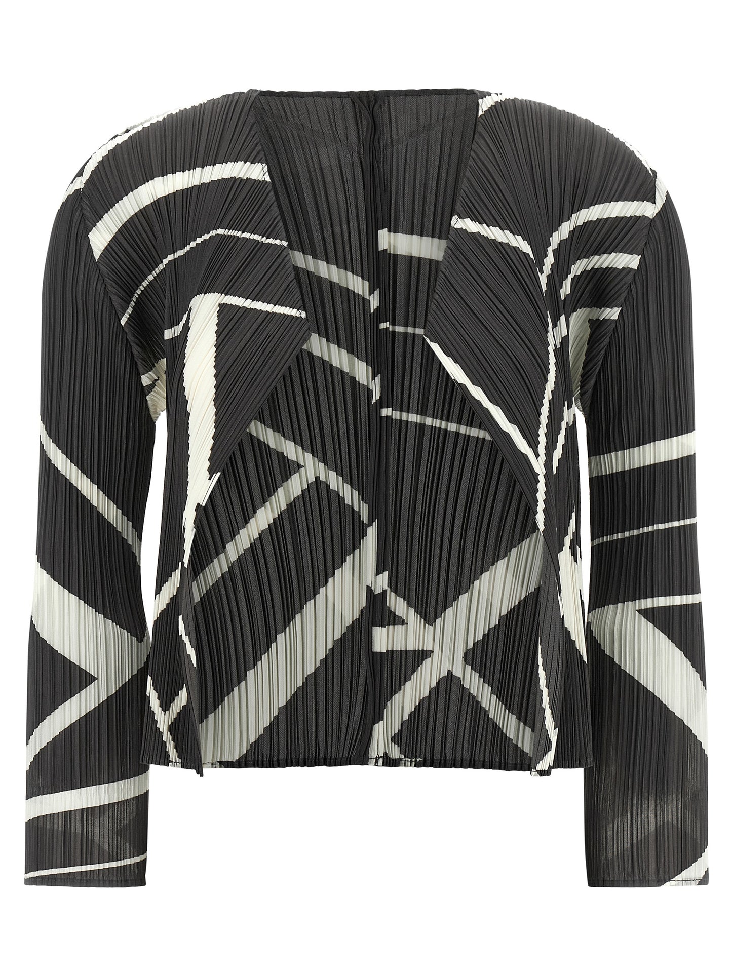PLEATS PLEASE ISSEY MIYAKE Bicolor Polyester Cardigan