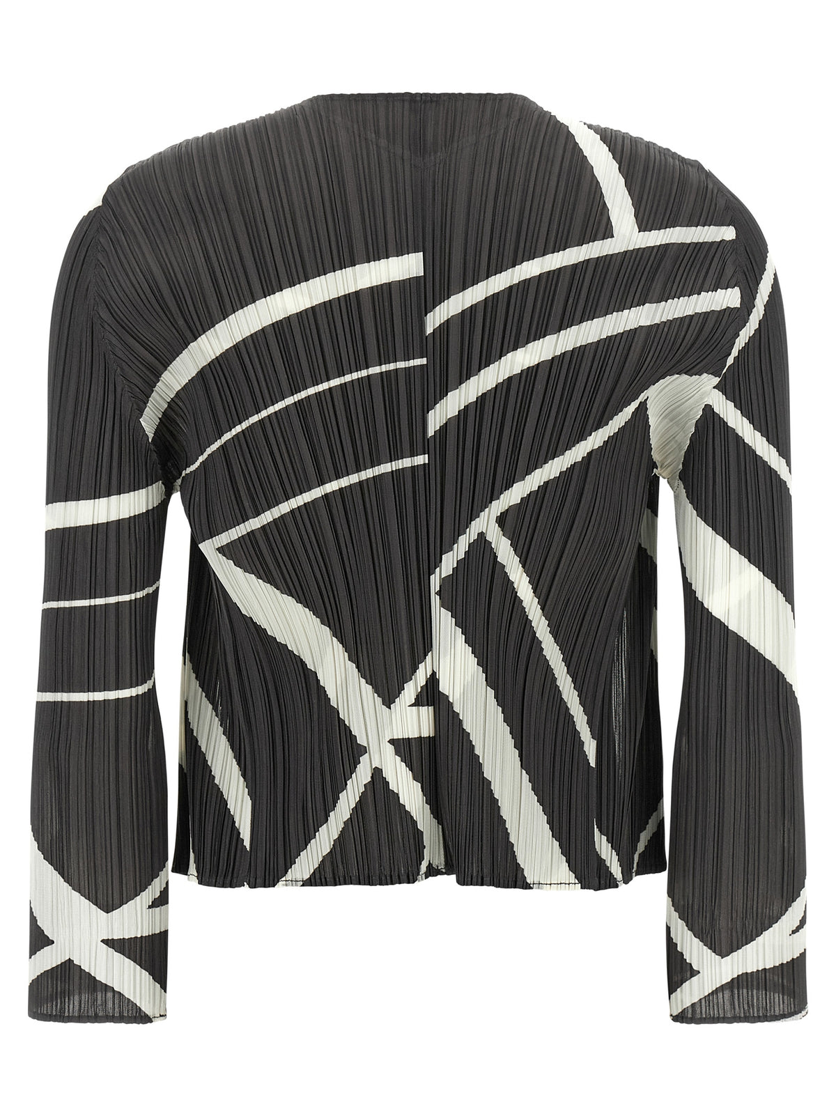 PLEATS PLEASE ISSEY MIYAKE Bicolor Polyester Cardigan