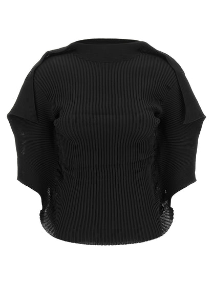 Issey Miyake Black Polyester Blouse