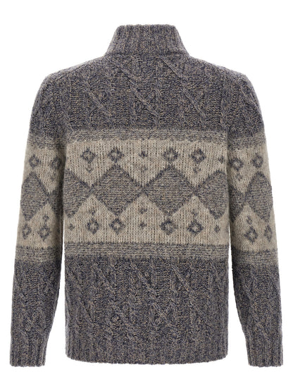 Brunello Cucinelli Gray Virgin Wool Cardigan